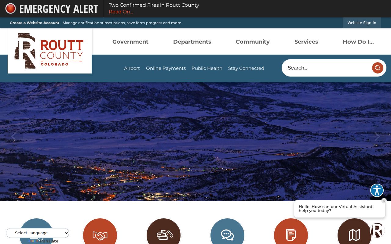Routt County Court records county homepage