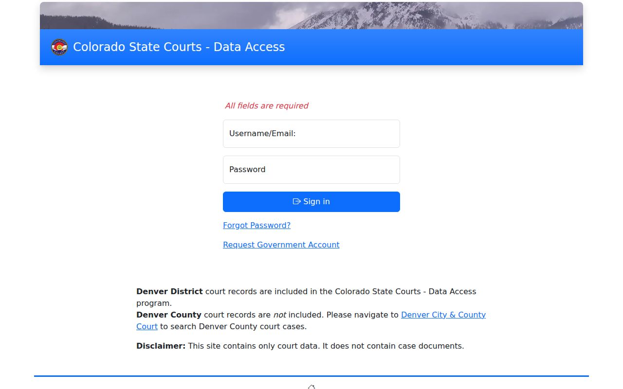 Routt County court records Colorado State Courts Data Access login