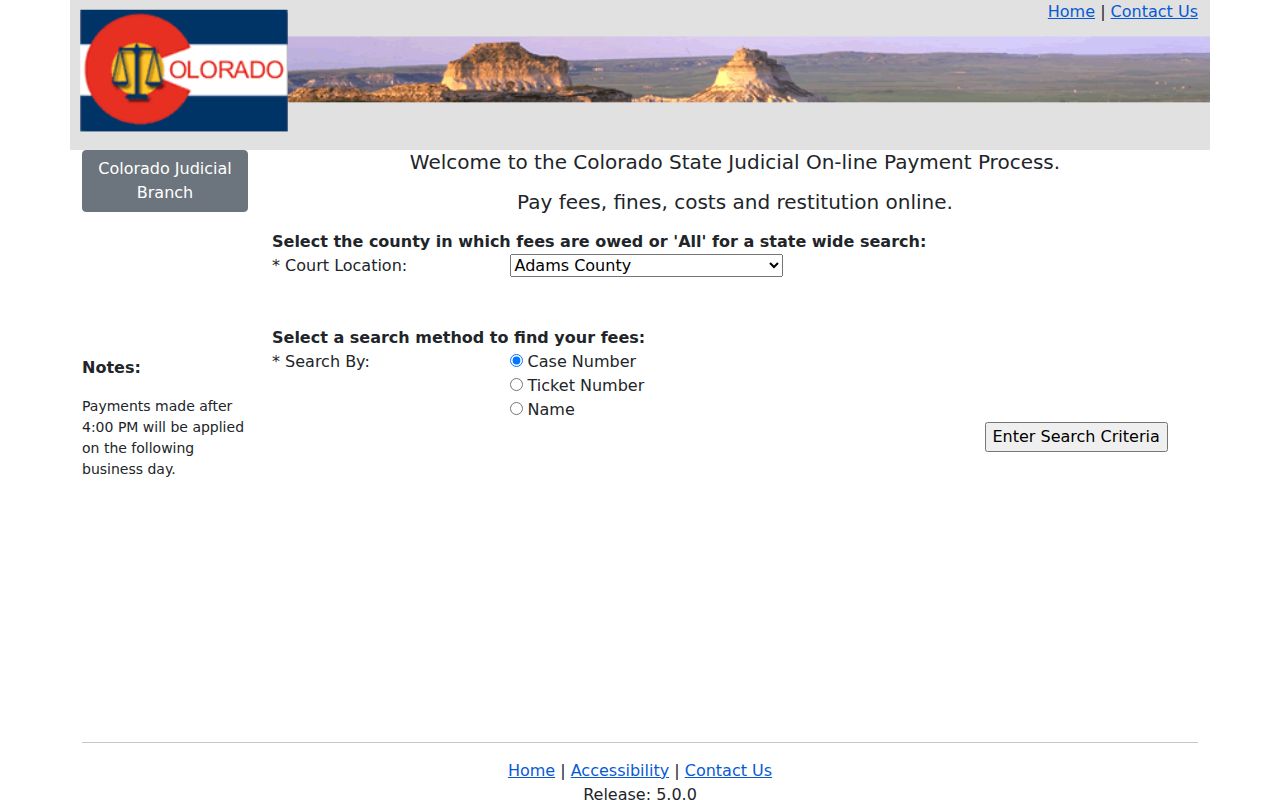 Routt County traffic court records Colorado Judicial online payments